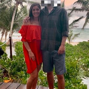 Coral Off-Shoulder Dress